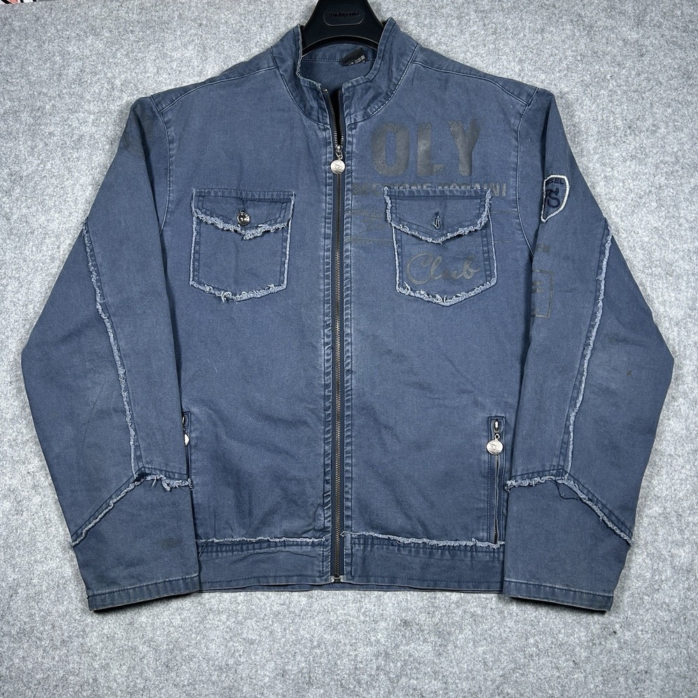 Vintage 90s Diesel x Air Force Bomber Jacket Mens Size XL Navy Blue Patched AF